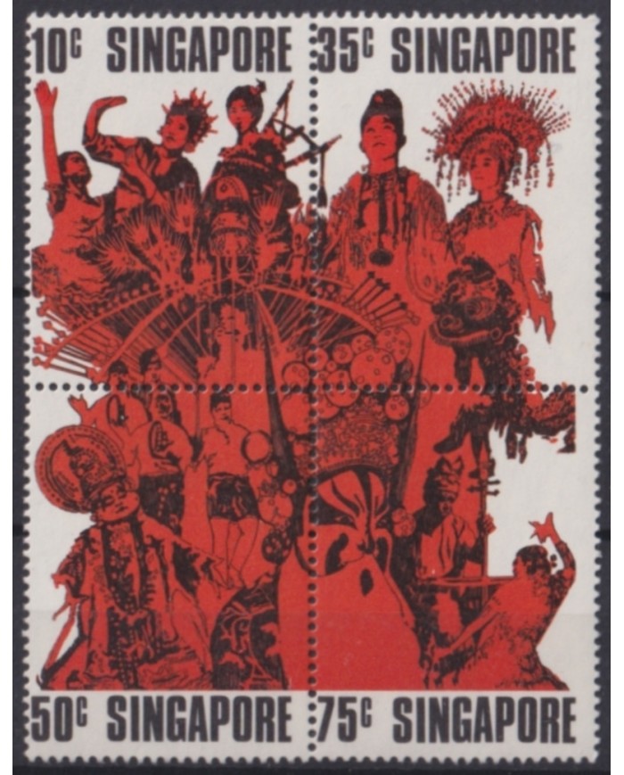 F-EX48382 SINGAPORE MNH TRADITIONAL DANCE ETHNIC.