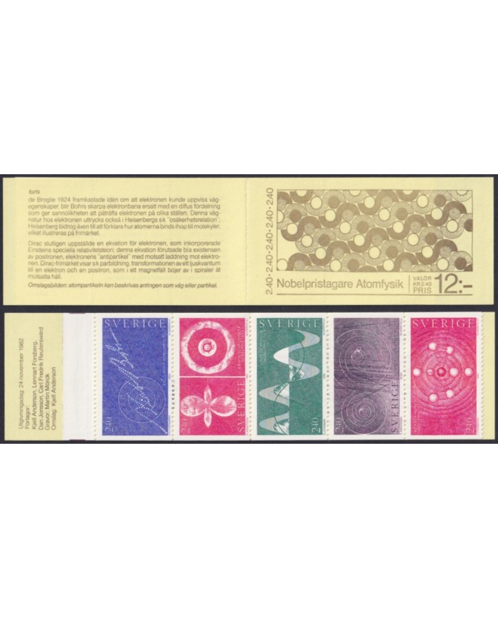 F-EX47961 SWEDEN SVERIGE SUEDE MNH 1982 BOOKLED NOBEL PRIZE AWARD PHYSICS.