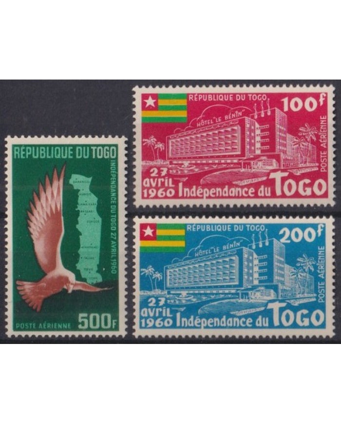 F-EX44191 TOGO MNH 1960 INDEPENDENCE BIRD & ARCHITECTURE BUILDING