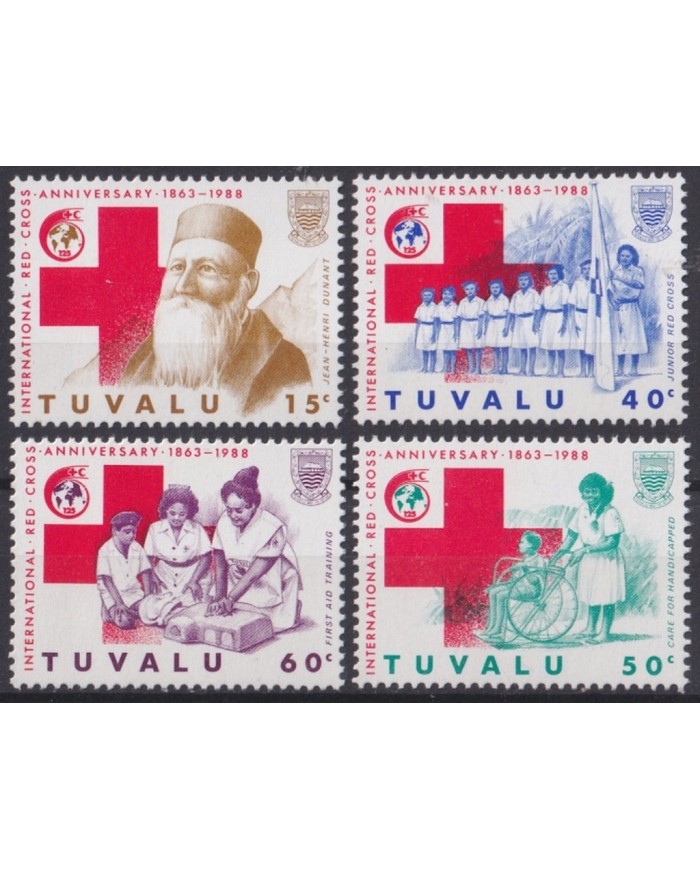 F-EX46902 TUVALU MNH 1988 RED CROSS HENRI DUNANT MEDICINE HEALTH.