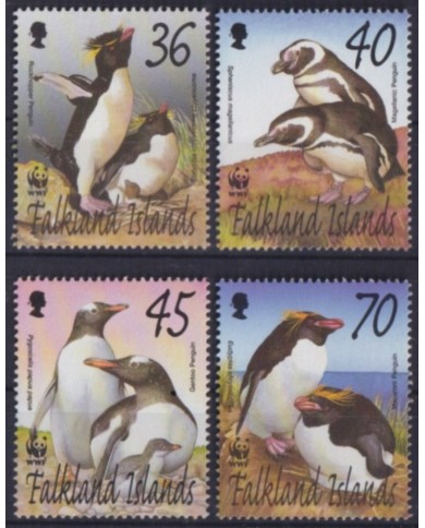 F-EX55993 FALKLAND IS MNH 2002 WWF POLAR PENGUIN BIRD AVES VÖGEL OISEAUX.