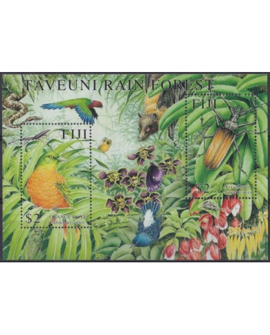 F-EX55971 FIJI IS MNH 2001 BIRD AVES VÖGEL OISEAUX FLOWER.
