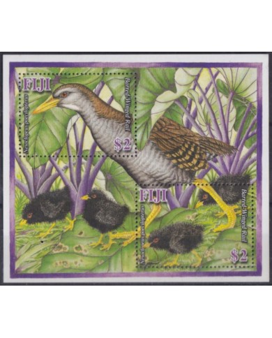 F-EX55972 FIJI IS MNH 2007 BIRD RAIL AVES VÖGEL OISEAUX FLOWER.