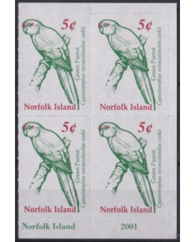F-EX55981 NORFOLK IS MNH 2001 BIRD AVES VÖGEL OISEAUX PARROT.