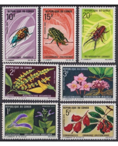 F-EX56015 CONGO MNH 1970 INSECTS BEETLE FLOWER ENTHOMOLOGY.