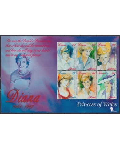 F-EX17682 LIBERIA MNH 1999 PRINCESS OF WALES DIANA SPECIAL FORMAT.