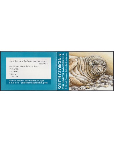 F-EX56067 FALKLAND SOUTH GEORGIA MNH 2002 WILDLIFE ELEPHANT SEAL ADHESIVE BOOKLED.