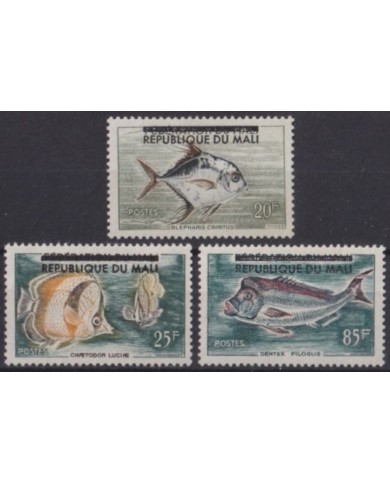 F-EX56065 MALI MNH 1961 OVERPRINT MARINE WILDLIFE BIRD.