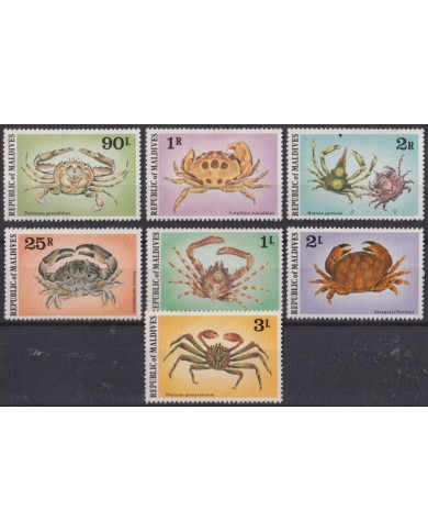 F-EX56073 MALDIVES IS MNH 1978 MARINE WILDLIFE FISH CRAB CANGREJOS.