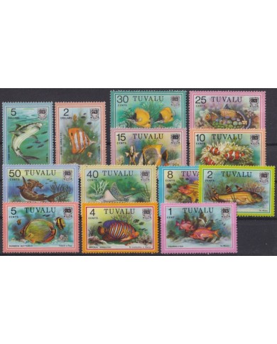 F-EX56077 TUVALU IS MNH 1981 SEA MARINE WILDLIFE FISH REEF CORAL FISH NO COMPLETE.