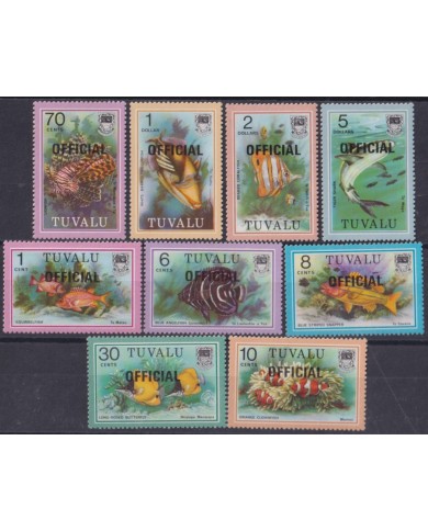 F-EX56082 TUVALU IS MNH 1981 SEA MARINE OFFICIAL FISH REEF CORAL FISH NO COMPLETE.