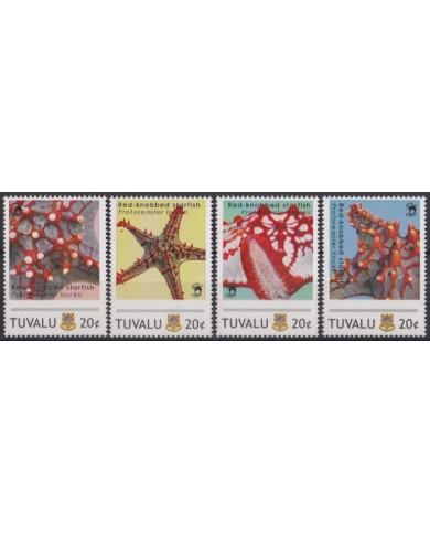 F-EX56083 TUVALU IS MNH 2016 SEA MARINE WILDLIFE FISH REEF CORAL FISH STARFISH.