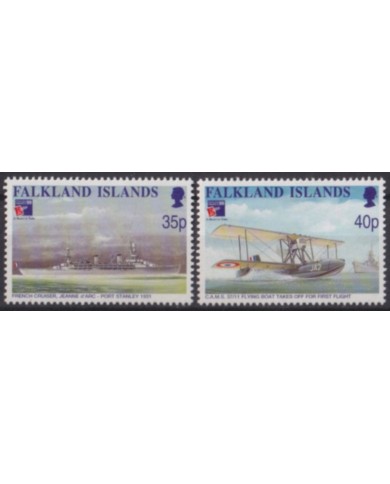 F-EX56092 FALKLAND IS MNH 1999 FIRST FLIGHT PHILEXFRANCE AIRPLANE AVION.