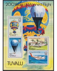 F-EX56099 TUVALU IS MNH 1983 BALLON AIRPLANE AVION 200th ANNIV YEAR OF MANNED FLIGHT.