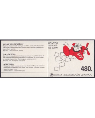 F-EX56100 PORTUGAL MNH 1989 GREETING AEROPLANE AVION BOOKLED.
