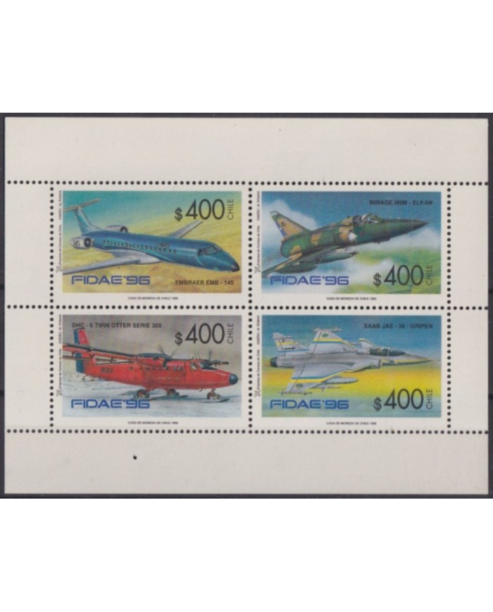 F-EX56101 CHILE MNH 1996 FIDAE´96 AIRPLANE AVION BATTLE.