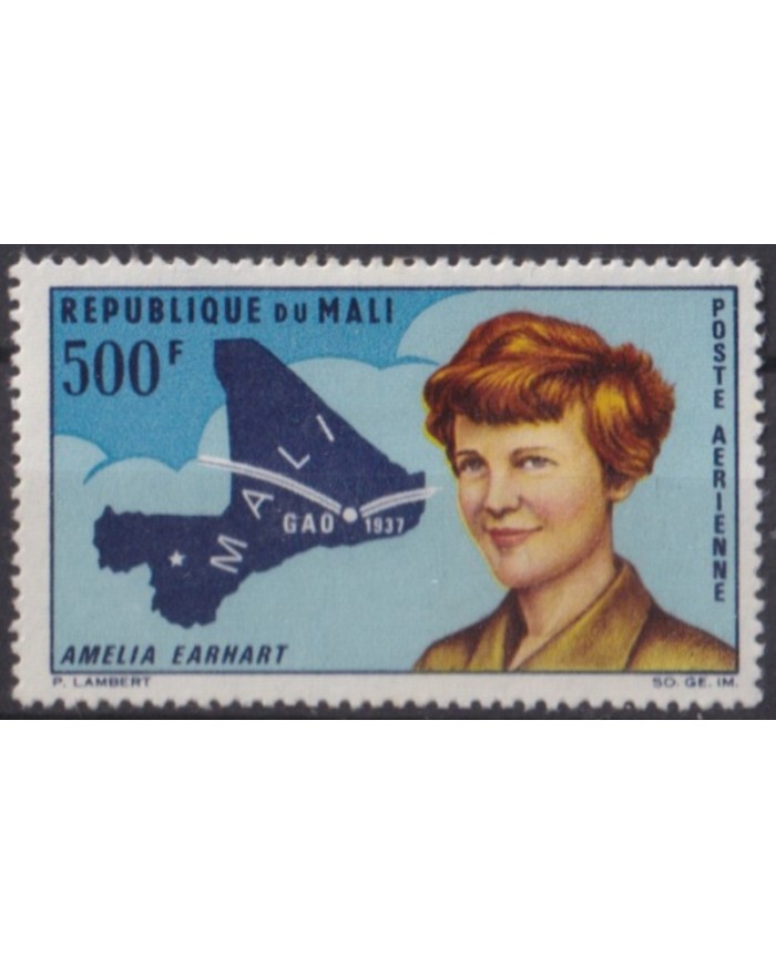 F-EX56104 MALI MH 1967 AIRPLANE AVION AMELIA EARHART FLIGHT BY GAO.