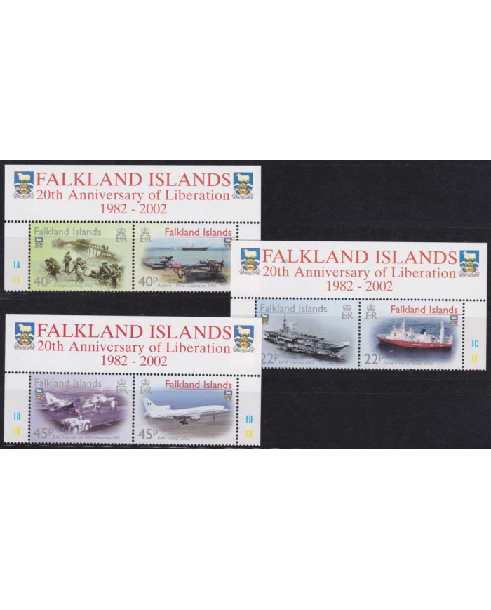 F-EX56120 FALKLAND IS MNH 2000 20th ANNIV OF LIBERATION BATTLESHIP SHIP.