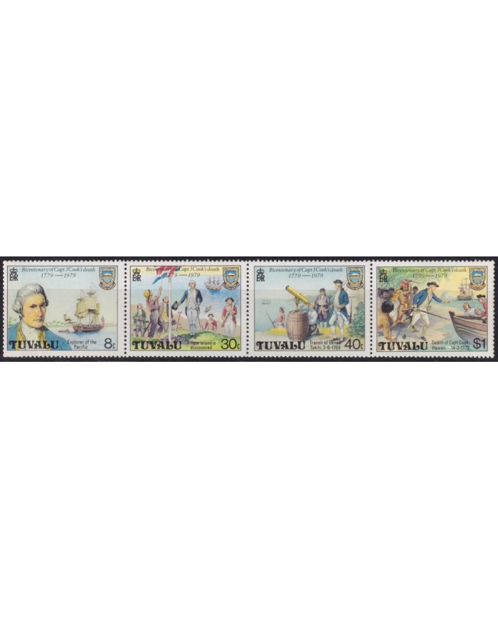 F-EX56125 TUVALU IS MNH 1979 BICENTENARY OF DEATH JAMES COOK SHIP.