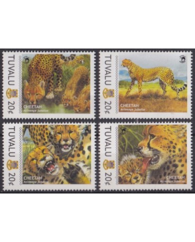 F-EX56017 TUVALU MNH 2011 FAUNA WILDLIFE CHEETAH.