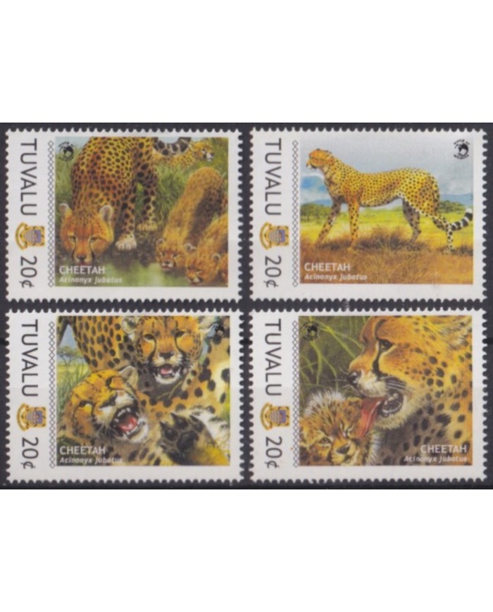 F-EX56017 TUVALU MNH 2011 FAUNA WILDLIFE CHEETAH.