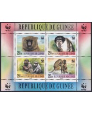 F-EX56033 GUINEE GUINEA MNH 1989 WWF MONKEY SPECIAL SHEET.