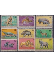 F-EX56039 GUINEE GUINEA MNH 1968 WILDLIFE WILD PIG KOB HIPPO LION PANTER LION.