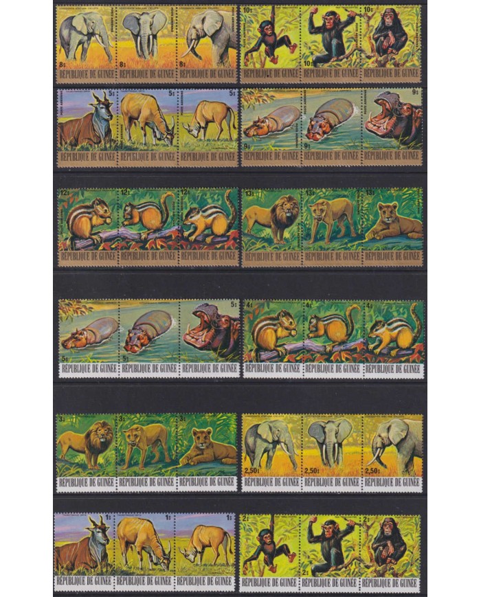 F-EX55737 GUINEA MNH 1977 WILDLIFE MONKEY HYPPO ANTELOPE SQUIRREL.