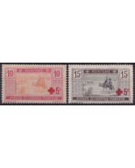 F-EX56051 MAURITANIE NO GUM 1915 RED CROSS CAMEL OVERPRINT.