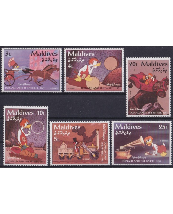 F-EX56052 MALDIVES IS MNH 1995 CARTOON MOVIE ANIMATION DISNEY DONALD & THE WHELL.