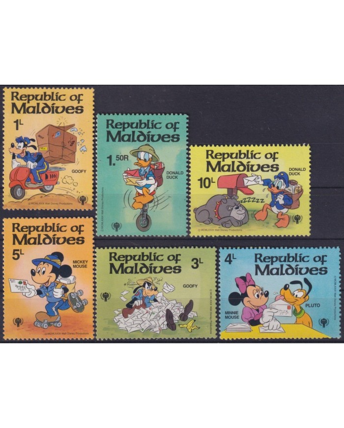 F-EX56060 MALDIVES IS MNH 1979 DISNEY CARTOON MOVIE ANIMATION UNICEF DONALD MICKEY.