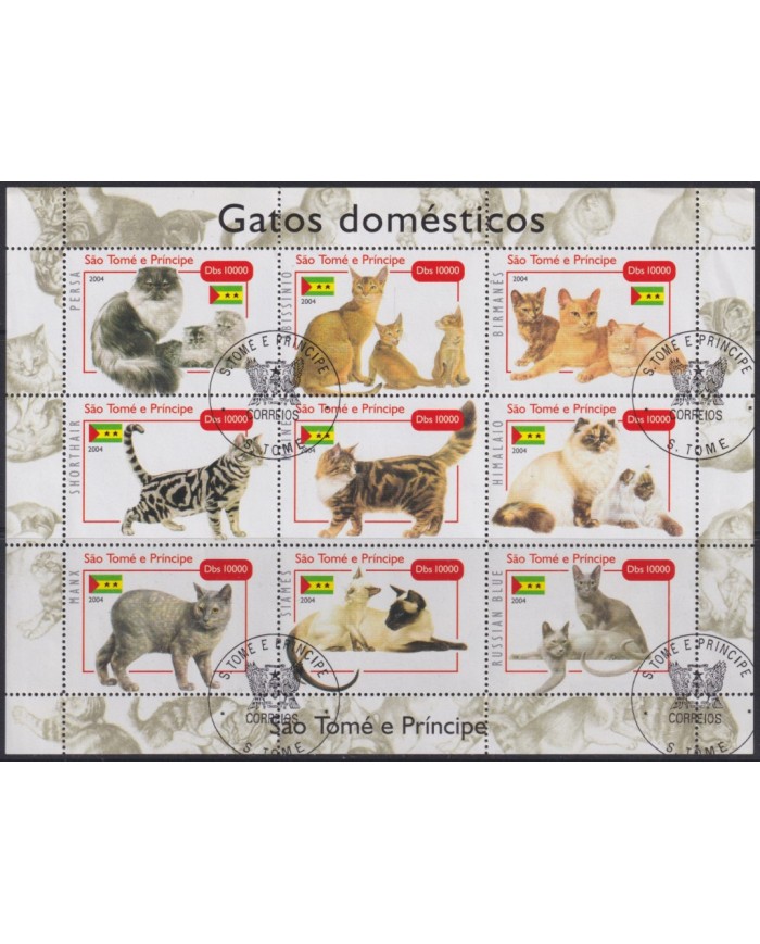 F-EX54081 SAO TOME I PRINCIPE USED 2004 CATS SPECIAL SHEET.
