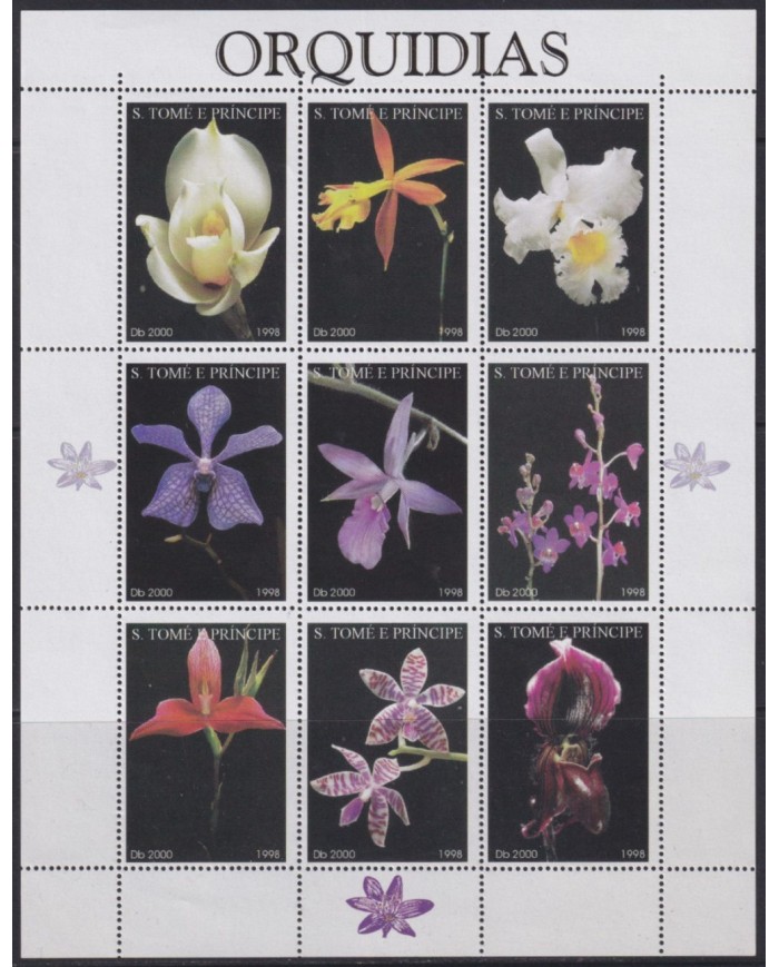F-EX54083 SAO TOME I PRINCIPE MNH 2000 ORCHID ORQUIDEAS FLOWER SPECIAL SHEET.