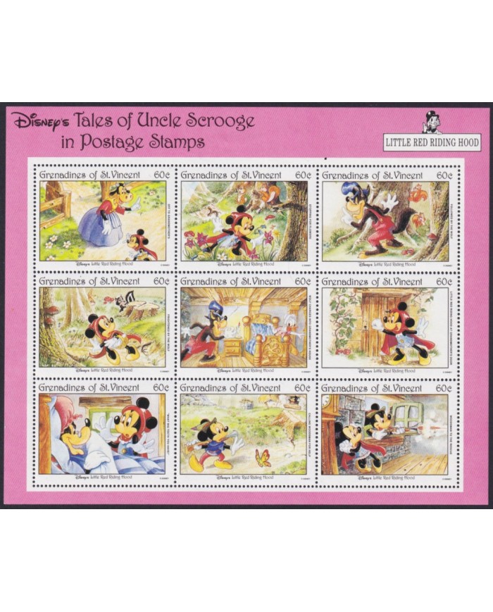 F-EX54087 GRENADINES & ST VINCENT MNH 1987 DISNEY TALES OF UNVLE SCROOGE MICKEY.