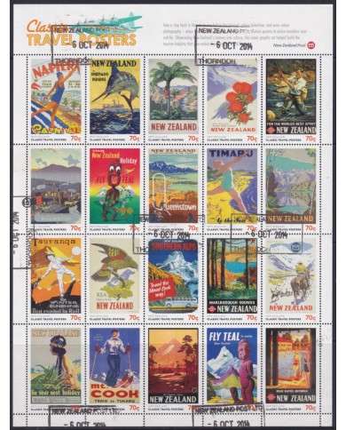 F-EX54092 NEW ZEALAND FINE USED 2014 CLASSIC TRAVEL POSTER SHEET.