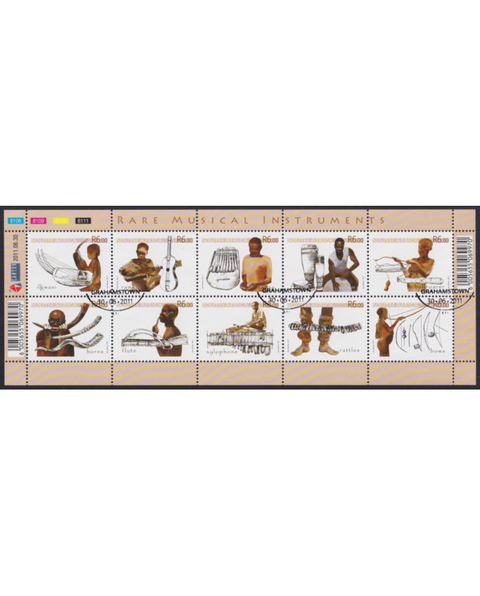 F-EX54093 RSA SOUTH AFRICA FINE USED 2011 RARE MUSIC INSTRUMENTS SHEET.