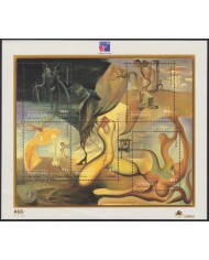 F-EX54098 PORTUGAL MNH 1999 CENT SURREALISM ART PAINTING TAXI HAND SIGNS SHEET.