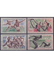F-EX56151 CENTRAL AFRICA MNH 1964 TOKIO OLYMPIC ATHLETISM SWIMMING BASKET JAVELIN.