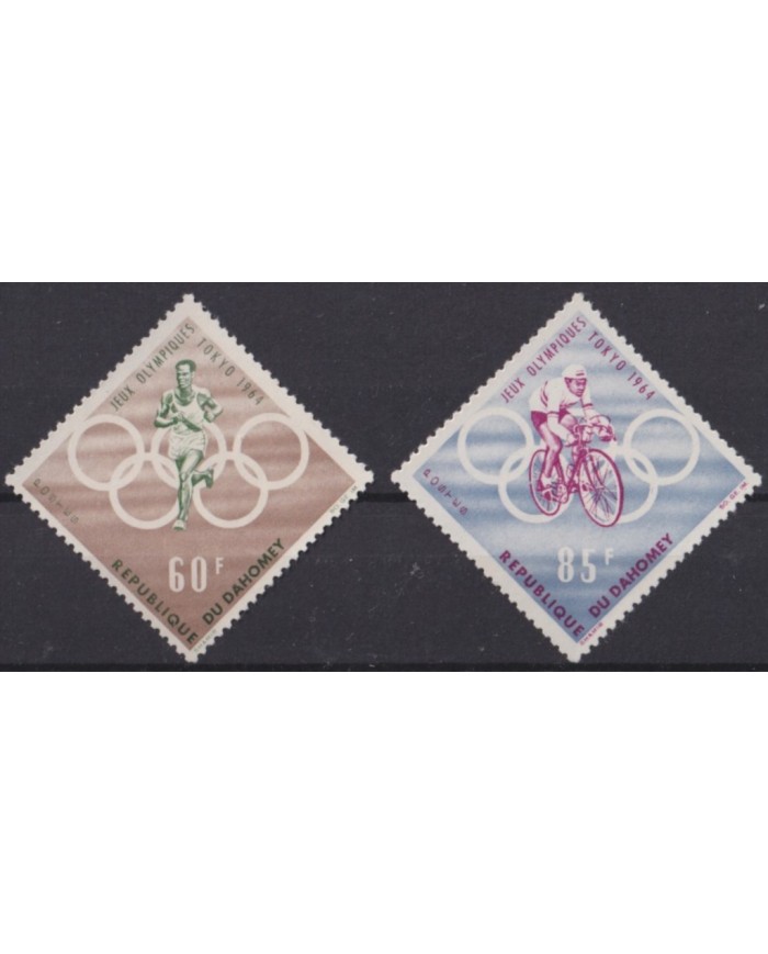 F-EX56153 DAHOMEY MNH 1964 JAPAN NIPPON TOKYO OLYMPIC GAMES.