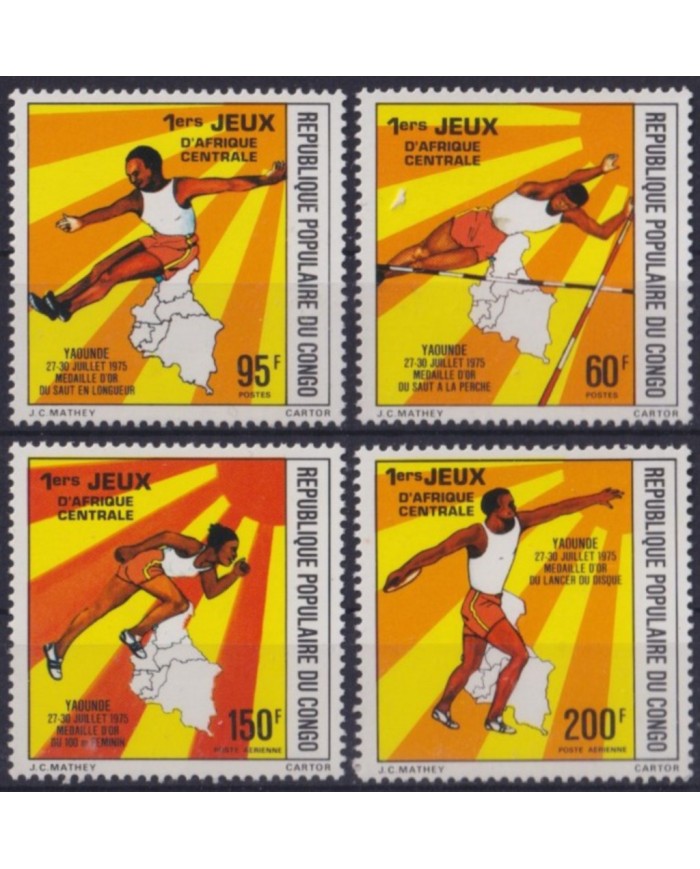 F-EX56273 CONGO MNH 1975 CENTRAL AFRICA SPORT GAMES ATHLETISM.