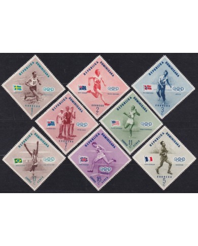 F-EX55783 REP DOMINICANA MH 1957 OLYMPIC GAMES ATHLETISM PERF.