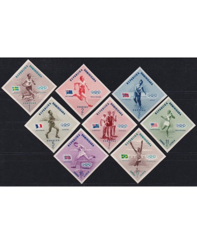 F-EX55782 REP DOMINICANA MH 1957 OLYMPIC GAMES ATHLETISM IMPERFORATED.