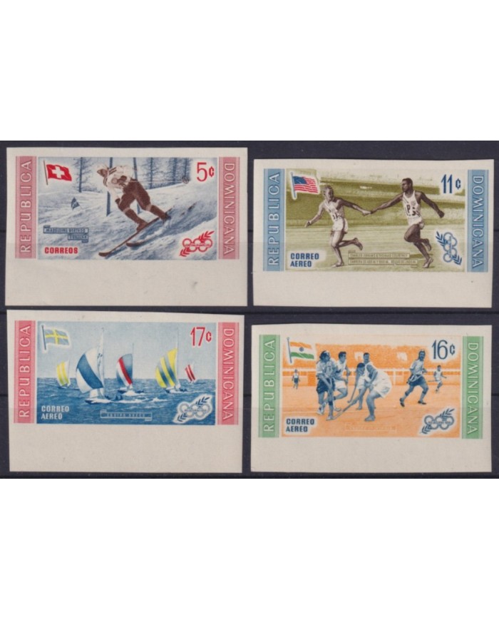 F-EX56316 DOMINICANA REP MNH 1957 AUSTRALIA MELBOURNE IMPERF OLYMPIC GAMES