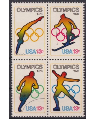 F-EX56304 USA MNH 1976 MONTREAL OLYMPIC GAMES ATHLETISM SKI SWIMMING.