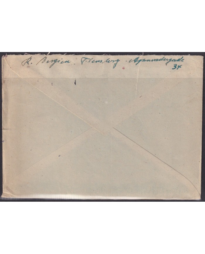 F-EX56528 GERMANY BIZONE 1948 TO DANMARK 10 +20pf SPECIAL CANCEL KLASSENLOTTERIE