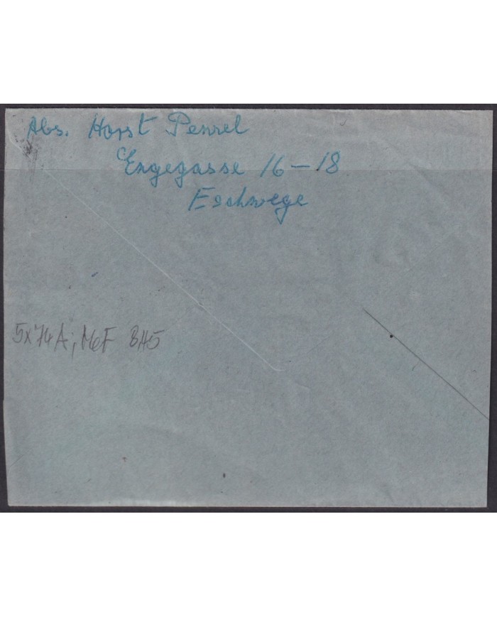 F-EX56529 GERMANY OCCUPATION ZONE BIZONE 1951 BUILDING 4pf COVER ESCHWEGE.