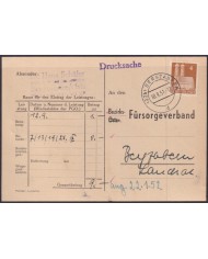 F-EX56532 GERMANY OCCUPATION ZONE BIZONE 1951 BUILDING 4pf CARD BERGZABERN.