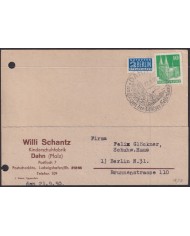 F-EX56534 GERMANY OCCUPATION ZONE BIZONE 1950 10pf SPECIAL CANCEL DAHN PFALZ.