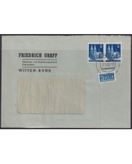 F-EX56537 GERMANY OCCUPATION ZONE BIZONE 1952 BUILDING 5pf COVER WITTEN RUHR.