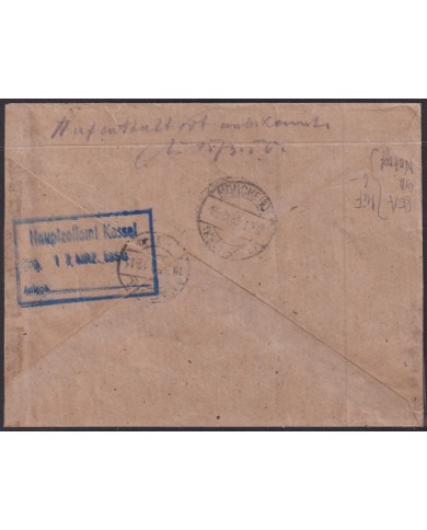 F-EX56538 GERMANY OCCUPATION ZONE BIZONE 1950 BUILDING 20+40pf REG COVER KASSEL
